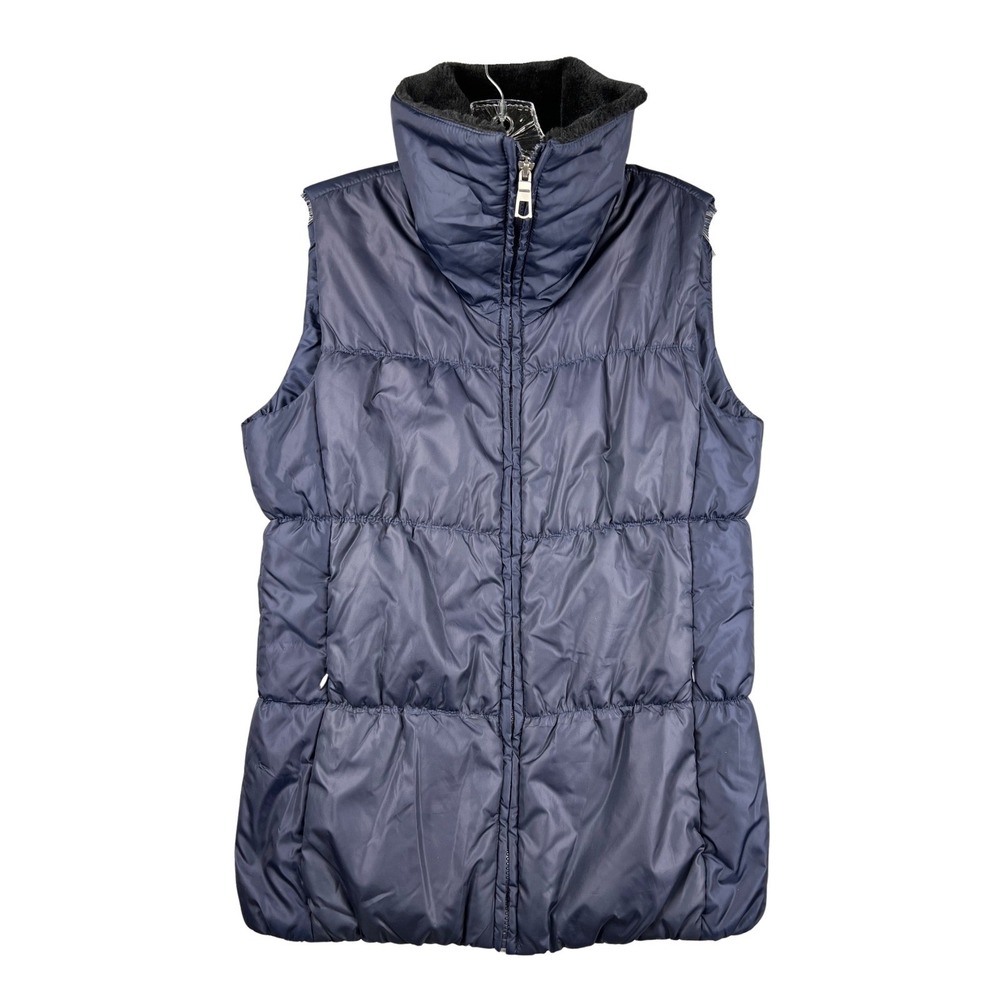 Coldwater Creek XS Puffer‎ Vest Navy Blue Sleeveless Jacket Quilted Vest